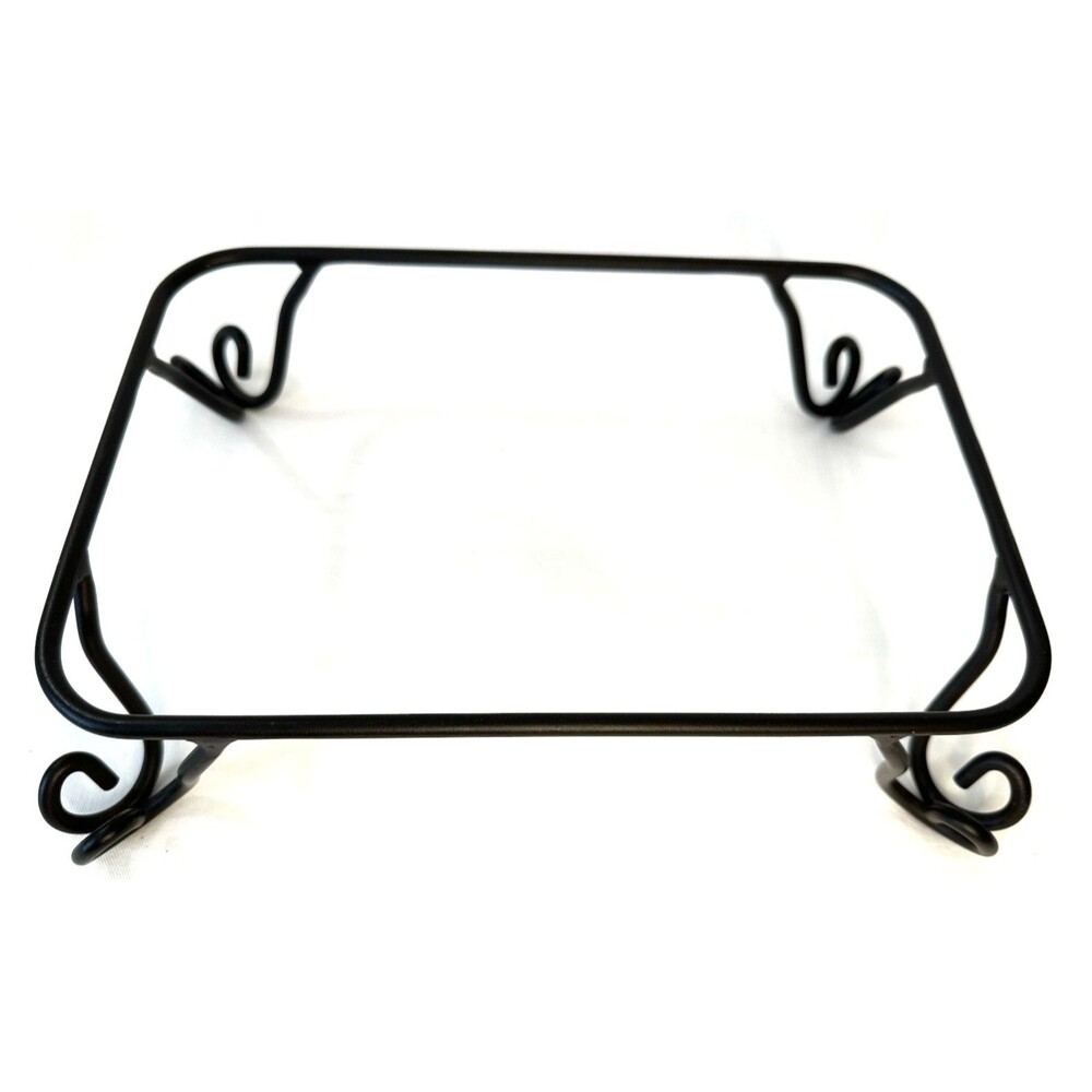 Metal Wire Tray Casserole Holder Rectangle Buffet Rack Heavy Black 11.5 x 7.25"